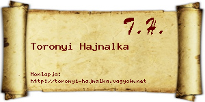 Toronyi Hajnalka névjegykártya