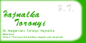 hajnalka toronyi business card